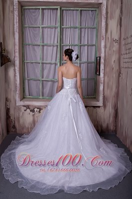 Sweetheart Taffeta And Organza Bridal Gown Handle Flower