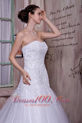 Taffeta And Tulle Court Train Customize Bridal Gown