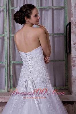 Taffeta And Tulle Court Train Customize Bridal Gown