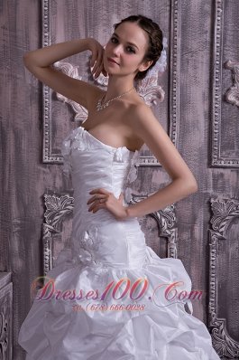 Taffeta Strapless A-line Bridal Dress Beading Court Train