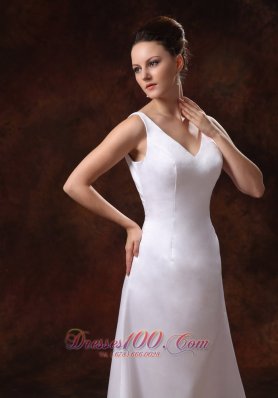 V-neck Satin Mother Of The Bride Dress Ankle-length 2013