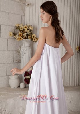 Strapless Satin Bridal Dress Ruch Floor-length Brush Train