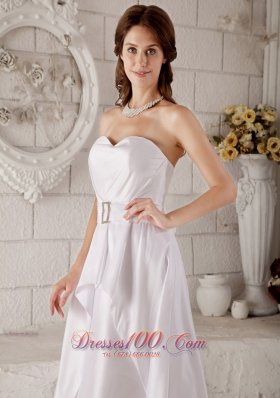 Dressy Satin Sweetheart Floor-length Bridal Wedding Gown Belt