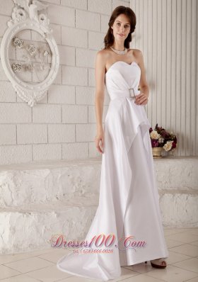 Dressy Satin Sweetheart Floor-length Bridal Wedding Gown Belt