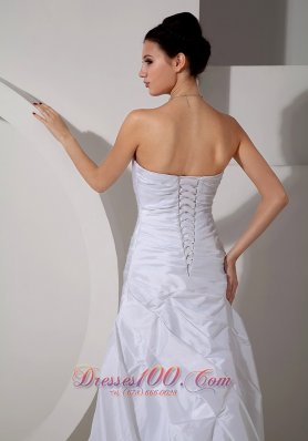 Sweetheart Wedding Gown Princess Ruch Court Train Taffeta