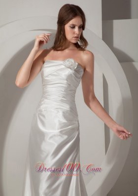 Strapless Taffeta Court Train Bridal Gown With Ruching