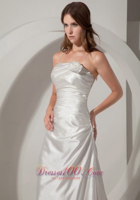 Strapless Taffeta Court Train Bridal Gown With Ruching