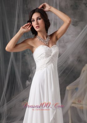 Court Train Chiffon Sweetheart Appliques Wedding Bridal Gown