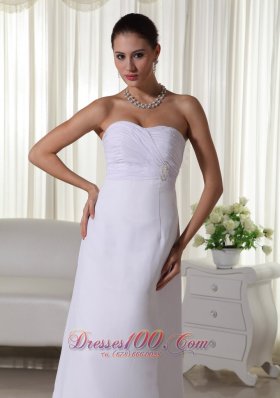 Sweetheart Chiffon Floor-length Wedding Dress With Ruch