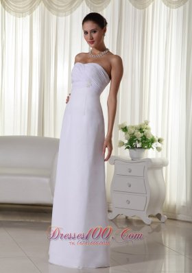 Sweetheart Chiffon Floor-length Wedding Dress With Ruch