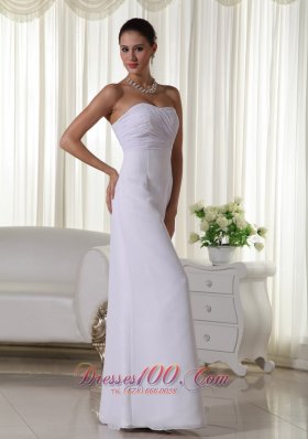 Sweetheart Chiffon Floor-length Wedding Dress With Ruch