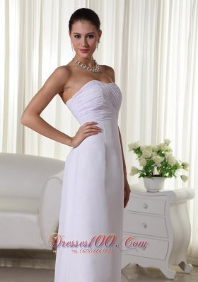 Sweetheart Chiffon Floor-length Wedding Dress With Ruch