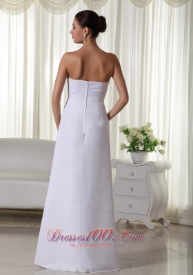 Sweetheart Chiffon Floor-length Wedding Dress With Ruch