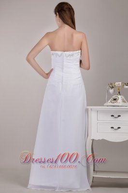 Newest Strapless Chiffon Empire Bridal Dress Beading