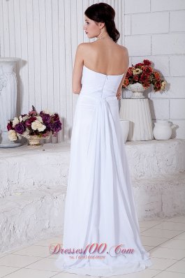 Brush Train Chiffon Wedding Gown Sweetheart Empire Appliques