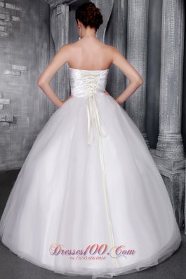 Strapless Hand Made Flower Bridal Gown Princess Floor-length