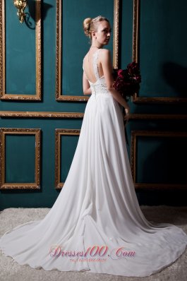 Low Price Court Train Chiffon Wedding Dress Empire Straps