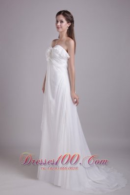 Wedding Bridal Dress Chiffon Sweetheart Brush Train Empire