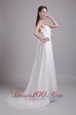 Wedding Bridal Dress Chiffon Sweetheart Brush Train Empire