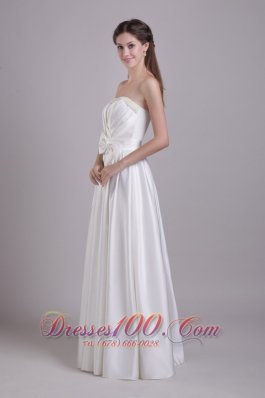 Taffeta Strapless Wedding Bridal Gown Beading and Bowknot