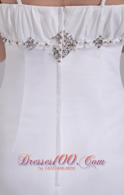 Spaghetti Straps Wedding Dress Chiffon Empire Beading