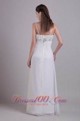 Spaghetti Straps Wedding Dress Chiffon Empire Beading