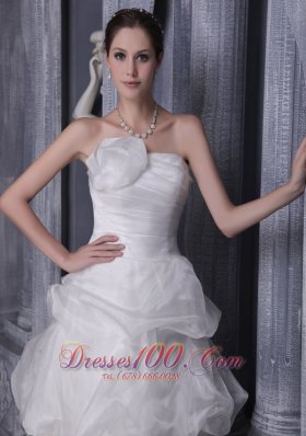 Organza and Taffeta Handle Flower Wedding Bridal Dress Strapless