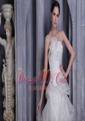 Organza and Taffeta Handle Flower Wedding Bridal Dress Strapless