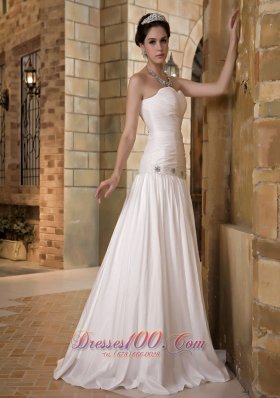 Princess Sweetheart Floor-length Wedding Dress Taffeta Beading