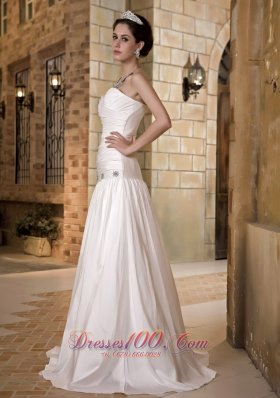 Princess Sweetheart Floor-length Wedding Dress Taffeta Beading