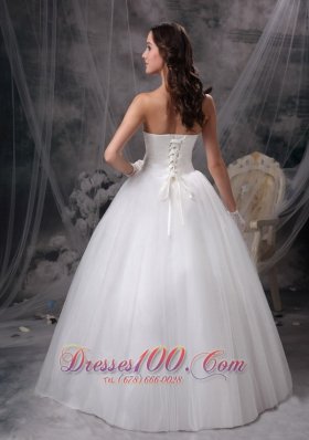 Organza and Taffeta Strapless Ball Gown Wedding Dress Bows