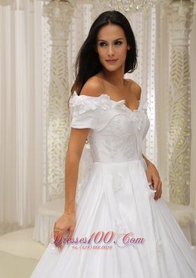 Ball Gown Off The Shoulder Wedding Dress Appliques Taffeta