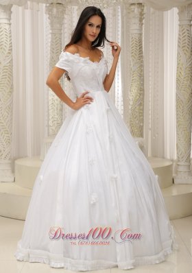 Ball Gown Off The Shoulder Wedding Dress Appliques Taffeta