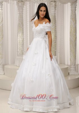 Ball Gown Off The Shoulder Wedding Dress Appliques Taffeta