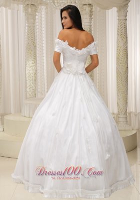 Ball Gown Off The Shoulder Wedding Dress Appliques Taffeta