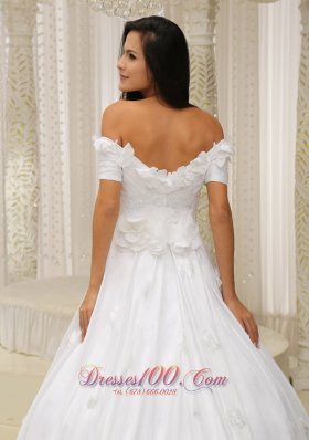 Ball Gown Off The Shoulder Wedding Dress Appliques Taffeta