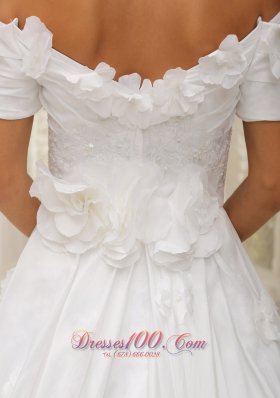 Ball Gown Off The Shoulder Wedding Dress Appliques Taffeta