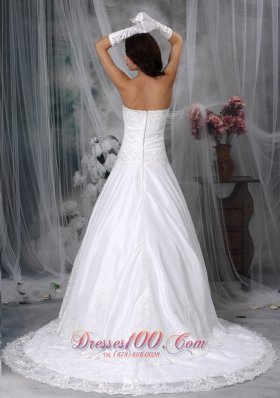 Strapless Princess Bridal Gown Court Train Lace Decorated