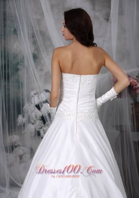 Strapless Princess Bridal Gown Court Train Lace Decorated