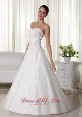 Wedding Gown Sweetheart Floor-length Organza Organza A-line