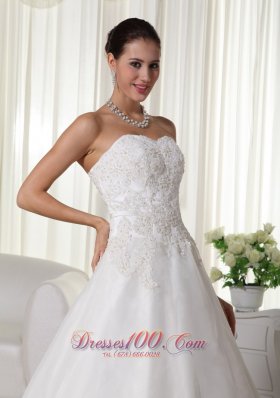 Wedding Gown Sweetheart Floor-length Organza Organza A-line