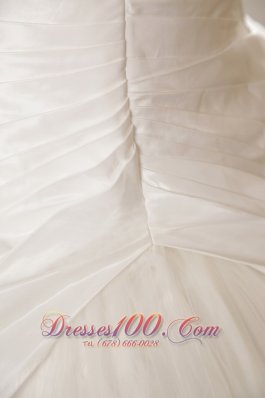 Strapless Tulle and Taffeta Bridal Dress Court Train Beading