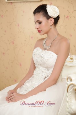 Brand New Strapless Tulle Wedding Dress with appliques