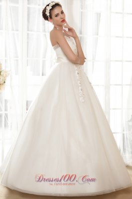 Sweetheart Wedding Gown Appliques With Beading Tulle