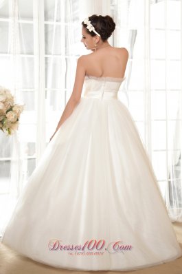 Sweetheart Wedding Gown Appliques With Beading Tulle