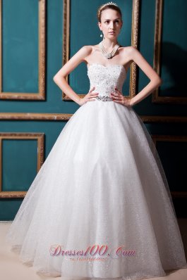 Ivory Wedding Gown Dress Beaded bodice Satin and Tulle