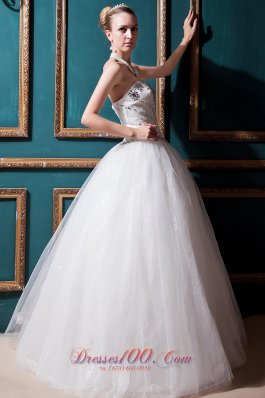 Sweetheart Floor-length Tulle ball gown Beading Wedding dress