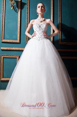 Sweetheart Floor-length Tulle ball gown Beading Wedding dress