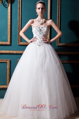 Sweetheart Floor-length Tulle ball gown Beading Wedding dress