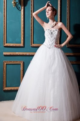 Sweetheart Floor-length Tulle ball gown Beading Wedding dress